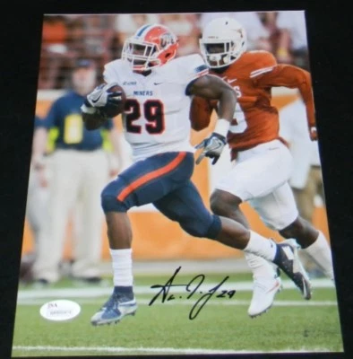 AARON JONES AUTOGRAPHED SIGNED UTEP MINERS 8x10 PHOTO JSA - Image 1 of 2