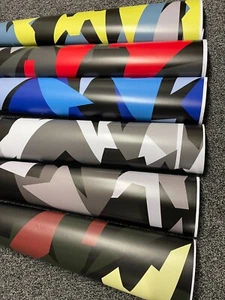 Großes Dreieck Camouflage Auto Vinyl Wrap Folie Zum Selbermachen Wasserdicht Auto Motorrad - Bild 1 von 65