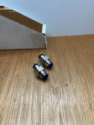 (Qty.2) 3/8" Tube OD Push To Connect Stainless Bulkhead Fittings 20MM Panel Hole - Image 1 of 4