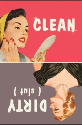 Limpio/Sucio (Puta) un divertido imán de metal para lavavajillas refrigerador 2x3. Foto 1 de 3