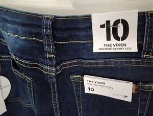 New Joes Jeans Size 10 Girls The Vixen Skinny Jeans Denim Mid Rise Adj Waist NWT - Picture 1 of 9