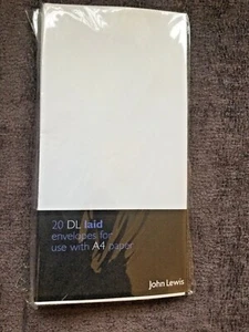 800 full box White Laid DL Gummed Envelope 110mm x 220mm 100gsm John Lewis - Picture 1 of 2