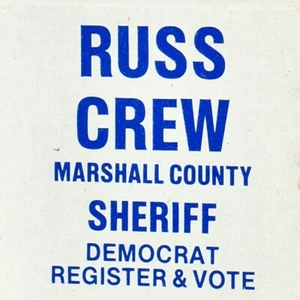 1970er Russ Crew Marshall County Sheriff Bloomington Illinois Demokratische Partei - Bild 1 von 4