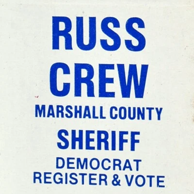 1970er Russ Crew Marshall County Sheriff Bloomington Illinois Demokratische Partei - Bild 1 von 4