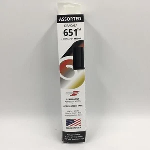 Oracal 651 Vinyl + OraTape MT80P -12"x5 Ft Roll Adhesive Vinyl - Assorted Colors - Picture 1 of 4