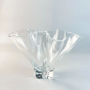 Vintage Steuben Small Handkerchief Vase # 8703 Clear Art Glass Freeform 5.25" - Picture 1 of 9