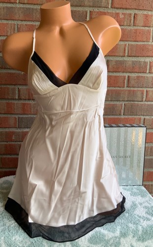 UNDERCOVER Abito da letto sexy Victoria's Secret Luxe camicia champagne nero taglia M o L