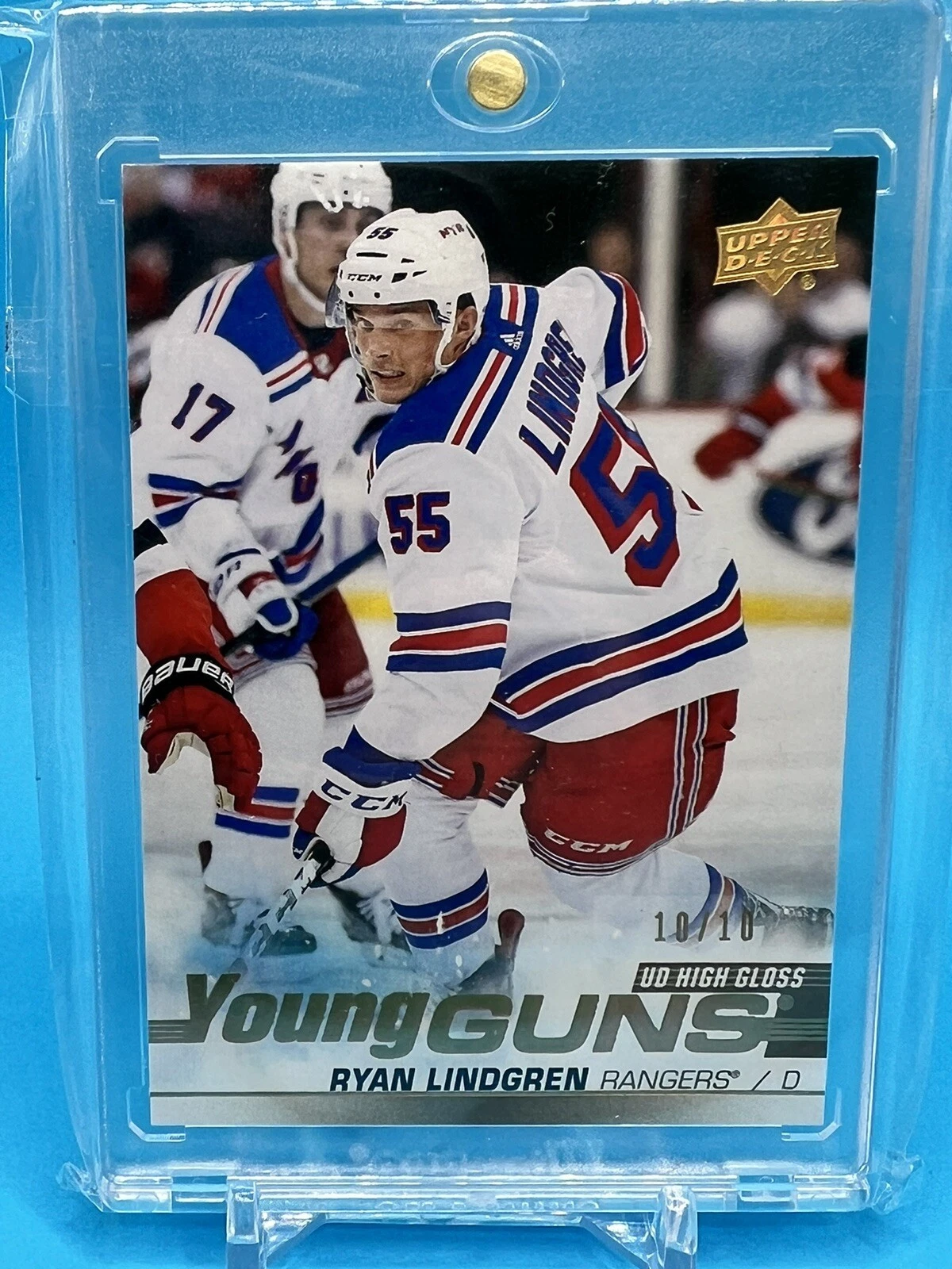 2019-20 Upper Deck Series 2 Ryan Lindgren Young Guns #459 HIGH GLOSS 10/10  RC