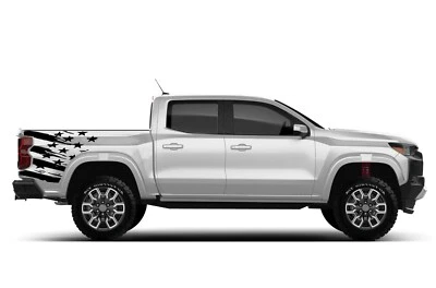 Cama Bandera Estados Unidos Calcomanía Diseño Gráfico Adhesivo para Chevrolet Colorado Kit 2015-Presente Foto 1 de 4
