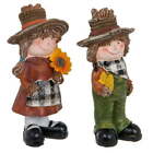 Ensemble de 2 figurines épouvantail Thanksgiving automne automne décorations de table