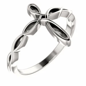 Cross Ring In 14K White Gold - Imagen 1 de 5