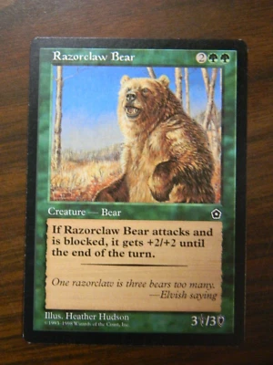 MTG Portal 2 Second Age Razorclaw Bear Green Rare Excellent - NM Condition - Image 1 of 2