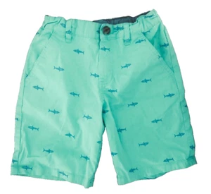 Cat & Jack Boys Green Shark Print Shorts Size 7 (A6) - Picture 1 of 2
