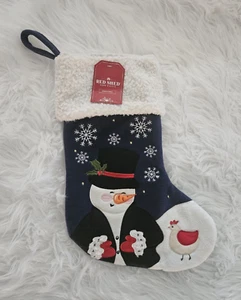 Roter Schuppen Weihnachtsstrumpf Frosty mit seinem Lieblingshuhn neu mit Etikett - Bild 1 von 3