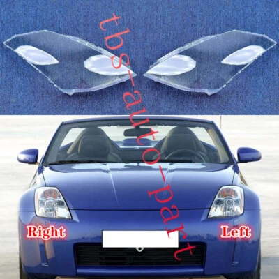 Cubierta de lente de faros laterales diestros y diestros para Nissan 350Z 2003-2008 + pegamento sellador Foto 1 de 4