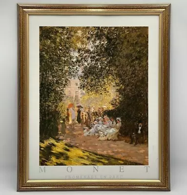 MONET: Promenade En Parc - Impresión artística vintage bellamente enmarcada y etiquetada 22x18" Foto 1 de 4