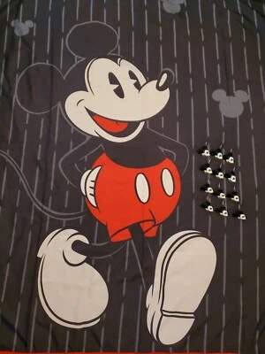 Cortina de Ducha Disney Clásica Tela Mickey Mouse con Ganchos a Juego Negra WDW  Foto 1 de 4