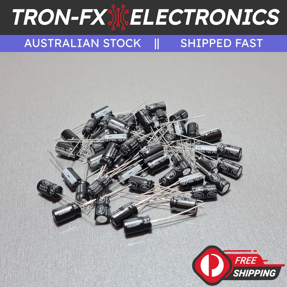 10/20/50Pcs 100uF 35V High Temp PCB Electrolytic Capacitor - image 1 of 4