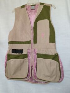 Browning Womens Medium Trapper Creek Shooting Vest RH Pink Sage Tan Trap Skeet 