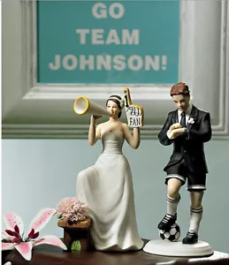 Bomboniera divertente calcio coppia sposi matrimonio torta decorazione anniversario - Foto 1 di 3