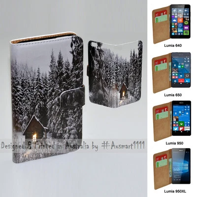 Чехол-бумажник с принтом на тему снежного леса для серии Nokia чехол для мобильного телефона - Изображение 1 из 3