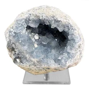 Natural Celestite Crystal Geode – Raw Blue Gemstone Cluster Specimen for Home Dé - Picture 1 of 6
