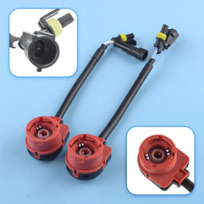 2x D2 D2S D2R D2C HID Xenon Bulb Adapters Wire Harness Connector Cable Socket sq - Image 1 of 4