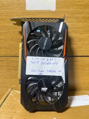 GIGABYTE GeForce NVIDIA Ti Windforce (4 GB) (GTX1050) Graphics Card **FAULTY** - Image 1 of 2