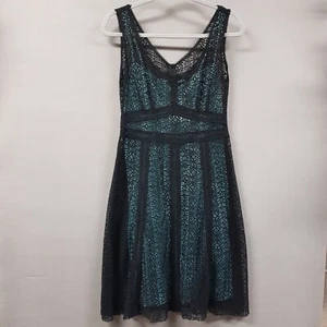Nanette Lepore Kleid Gr. 4 schwarz Spitze Overlay ärmellos roher Saum - Bild 1 von 10