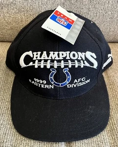 Sombrero Puma Indianapolis Colts Strapback Negro 1999 Campeones de la División de la AFC Oriental - Imagen 1 de 8