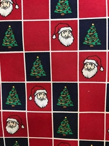 Noel Seidenkrawatte Weihnachtsbaum Weihnachtsmann 4" x 57" Top Zustand USA - Bild 1 von 3