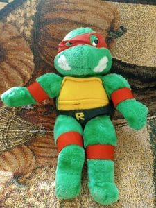 Vintage TMNT Teenage Mutant Ninja Turtles 14” Raphael 1989 Playmates Plush - Picture 1 of 4