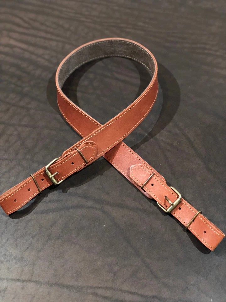 Genuine Leather Hunting Shotgun Rifle Sling Strap - Suede Padded - Image 1 of 3