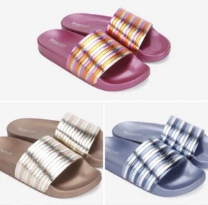 Kenneth Cole Reaction Women's Pool Pipes Slides. - Picture 1 of 15