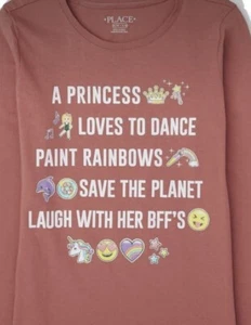 The Children’s Place Girl’s Size 4 Emoji Story Graphic Shirt Top New - Picture 1 of 2