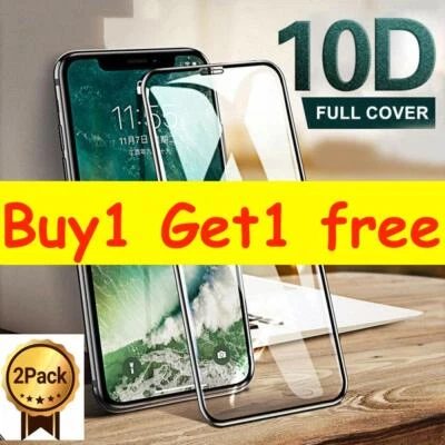 Screen Protector for iPhone 11 Pro 5.8 10D Genuine Tempered Glass Black-NEW-2019 - Image 1 of 4