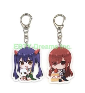 Juego de 2 llaveros acrílicos Fairy Tail Anime Erza Scarlet, Wendy Marvell v1 - Imagen 1 de 2