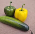 Lot de 3 faux légumes artificiels faux aliments vert poivre jaune courge mise en scène