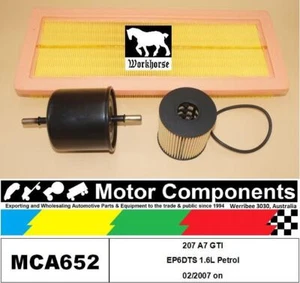 FILTER SERVICE KIT for Peugeot 207 A7 GTI EP6DTS 1.6L Petrol 02/2007 on - Picture 1 of 3
