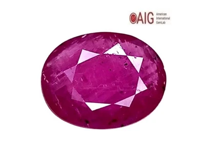 AIG certified 1.58cts Pinkish Red natural ruby oval shape cut loose gemstones - Image 1 of 4