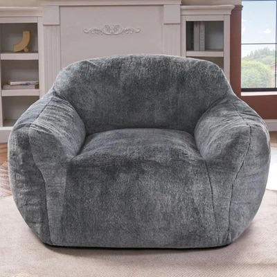 Silla Bean Bag para adultos sofá de gran tamaño grande de espuma viscoelástica cómodo gris Foto 1 de 4