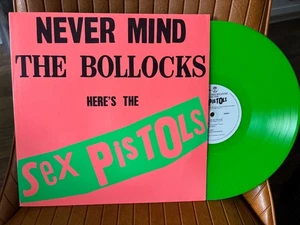 SEX PISTOLS NEVER MIND THE BOLLOCKS COLORED NEON GREEN VINYL LP RECORD ALBUM  EX - Picture 1 of 6
