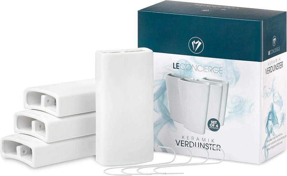 4 x Luftbefeuchter Heizung Keramik Set Heizkörper Verdunster Wasser Verdampfer - Bild 1 von 4