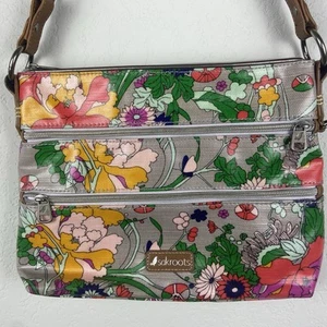 Cartera Bandolera Sakroots Artist Lila Flower Power Fucsia Rosa Verde Floral - Imagen 1 de 18