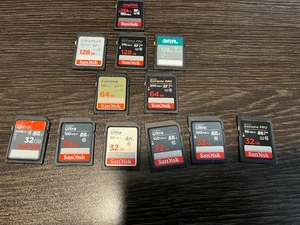 (12) SD Memory Cards  (1) 256gb (3) 128gb - Picture 1 of 2