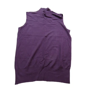 DG2 Diane Gilman Sweater Womens Large Sleeveless Mock Neck Button Pullover - Picture 1 of 9