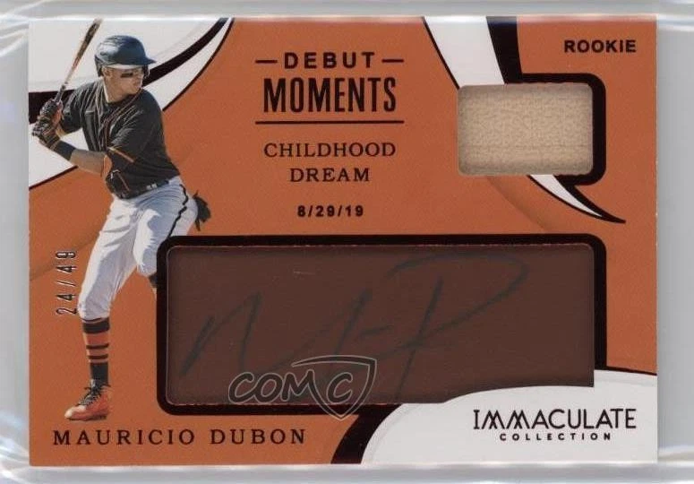 2020 Panini Immaculate Dark Brown Leather /49 Mauricio Dubon Rookie Auto RC - Image 1 of 2