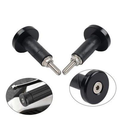 1 Pair Motorcycle 7/8'' 1'' Handlebar Grips Handle Bar End Cap Silder Plug Black - Image 1 of 4