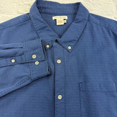 Carbon 2 Cobalt Mens Blue Button Shirt Size XXL 2XL 100% Cotton Long Sleeve Dot - Image 1 of 4