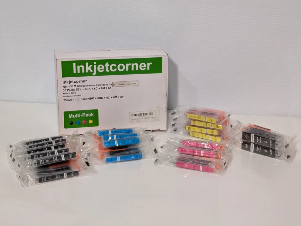 Lot of 19 Ink Jet Corner Non-OEM PGI-250XL/CLI-251XL Compatible Ink Cartridges - Image 1 of 4